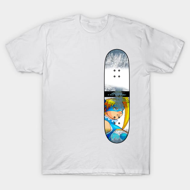 Distressed Skateboard - NC - R. Mika T-Shirt by nocartinslot